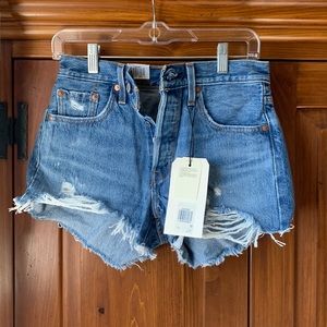 Levi’s 501 high rise denim shorts